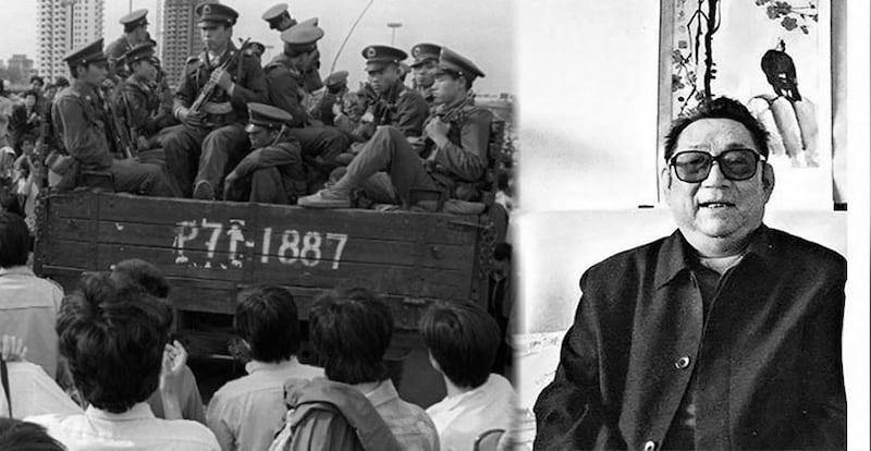 六四事件时任解放军军长徐勤先(右图),8日在河北石家庄去世,享年85岁。(Public Domain)