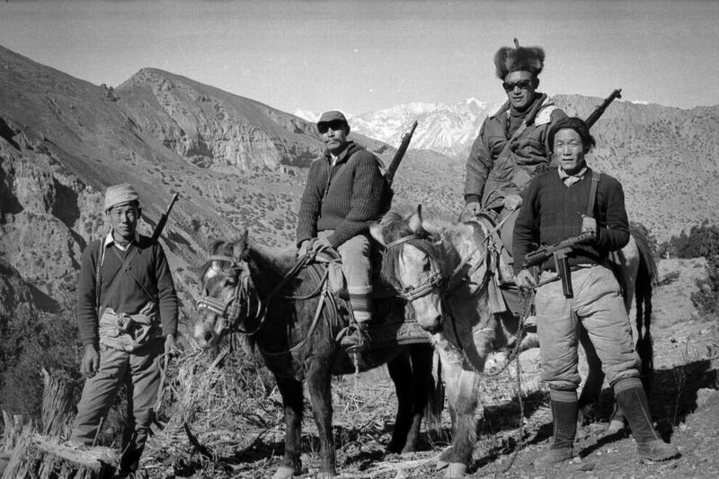 Lhamo Tsering, second left. and Gyato Wangdu, third from left, leaders of the resistance movement in Mustang, Nepal, where from 1960-1974 more than 2,000 Tibetans engaged in intelligence gathering and conducted raids and targeted missions against Chinese troops.