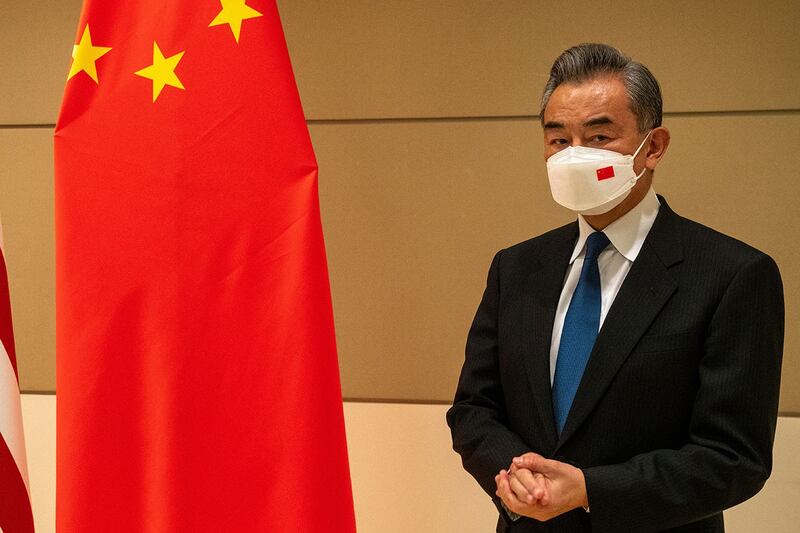 二十大后成为中共中央政治局委员的中国外交部长王毅（法新社）