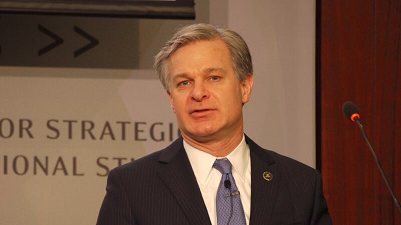 美国联邦调查局长克里斯托弗·雷6日表示,中国政府主导的非法间谍渗透行为,美国不会容忍。(自由亚洲电台记者郑崇生摄)