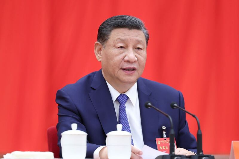 2024年7月18日,习近平出席中共第二十届三中全会。(AP/Xinhua)