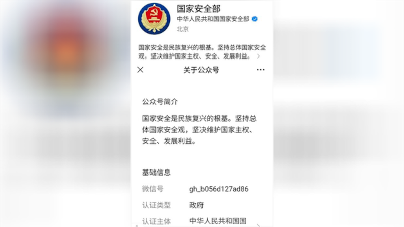 中国国家安全部官方的第一篇微信公众号(网络截图)