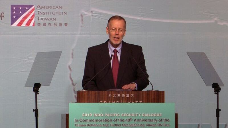 美国在台协会台北办事处长郦英杰称解放军机绕台,只是挑衅的例证。(记者 李宗翰摄)