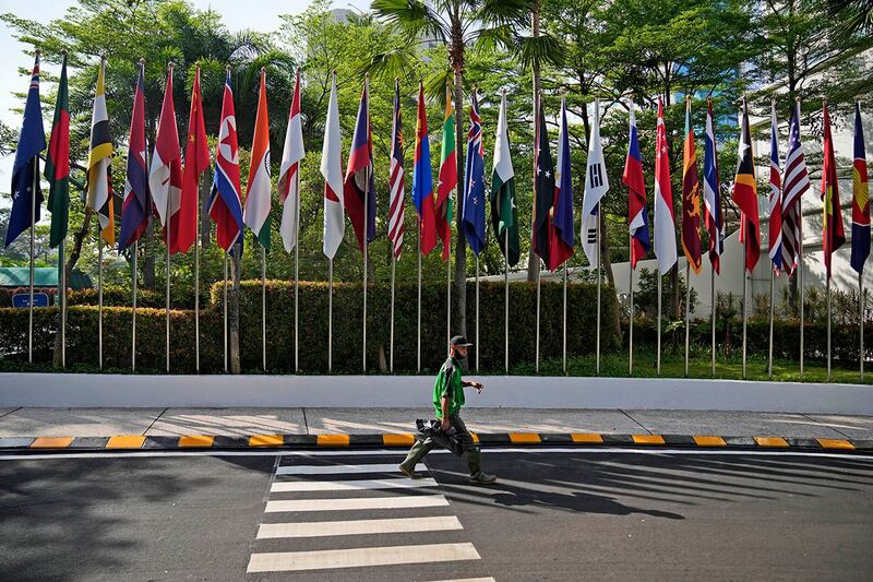 东盟外长会议2023年7月11日在印尼举行,中国代表也参加了这次会议。(美联社图片)