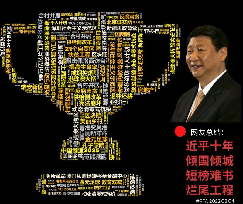 十年中国梦，烂尾知多少（ 2.0版）。（RFA制图）