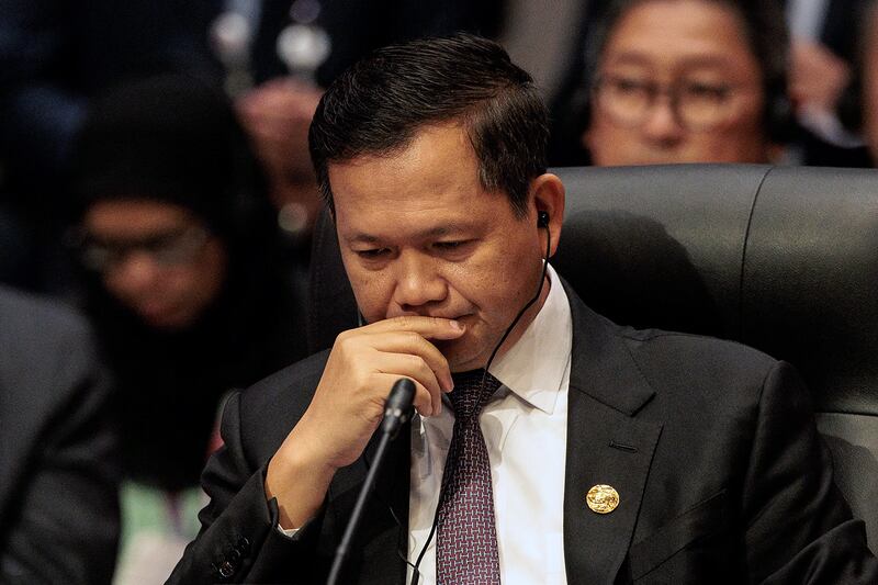 Cambodia's Prime Minister Hun Manet attends the 26th ASEAN-China Summit in Jakarta, Indonesia, Sept., 2023.