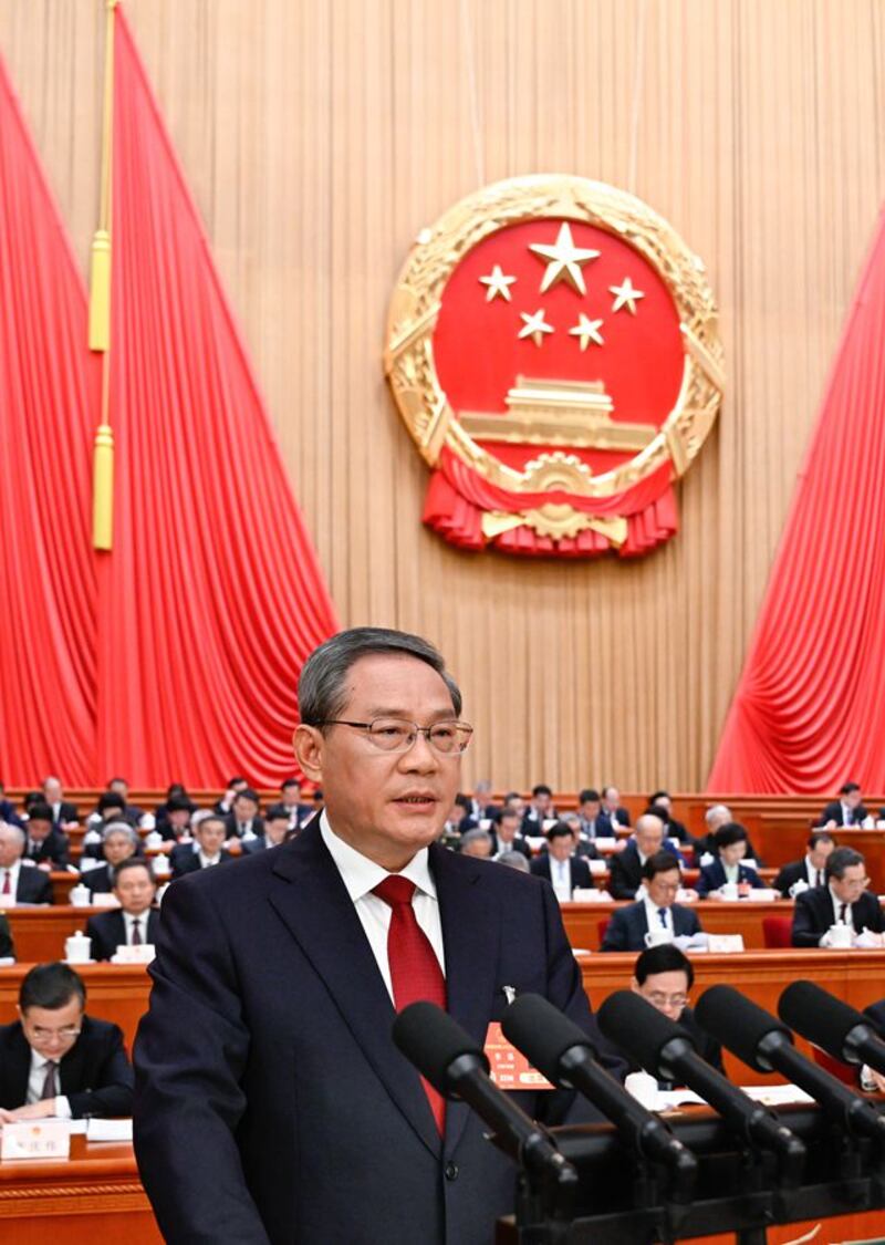 中國國務院總理李強做了近1小時的政府工作報告。