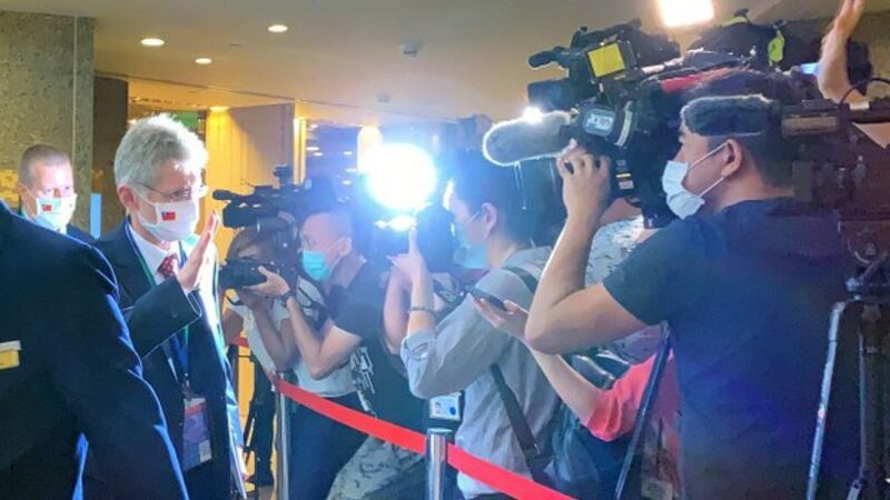 维特齐访台造成旋风。（记者夏小华摄）