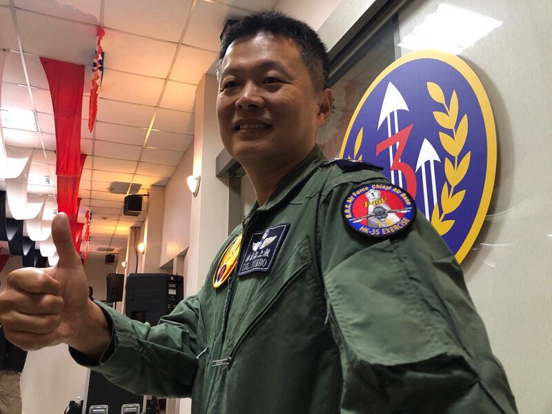 F-16V任务领队上校队长林猷翔。(记者夏小华摄)