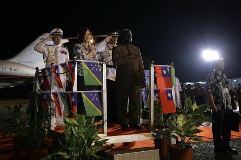 所罗门群岛与台湾外交关系是否生变受关注。（摘自总统府）