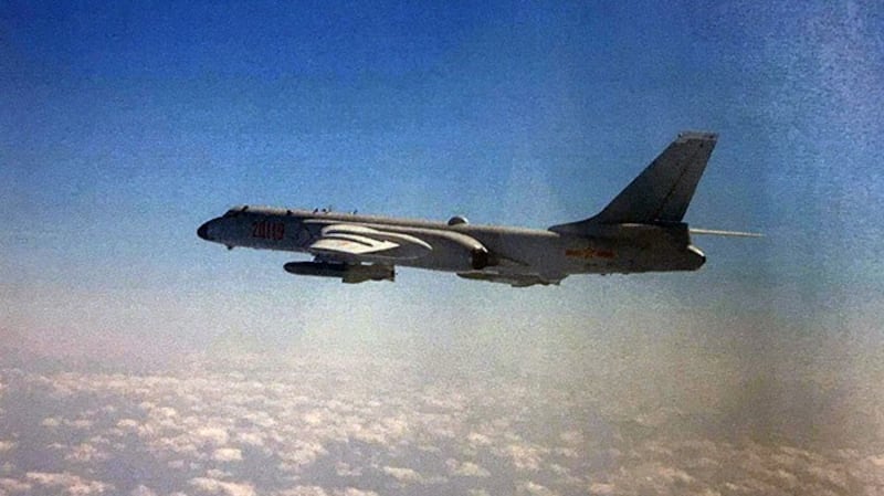 中共轰-6K。（台湾国防部提供）