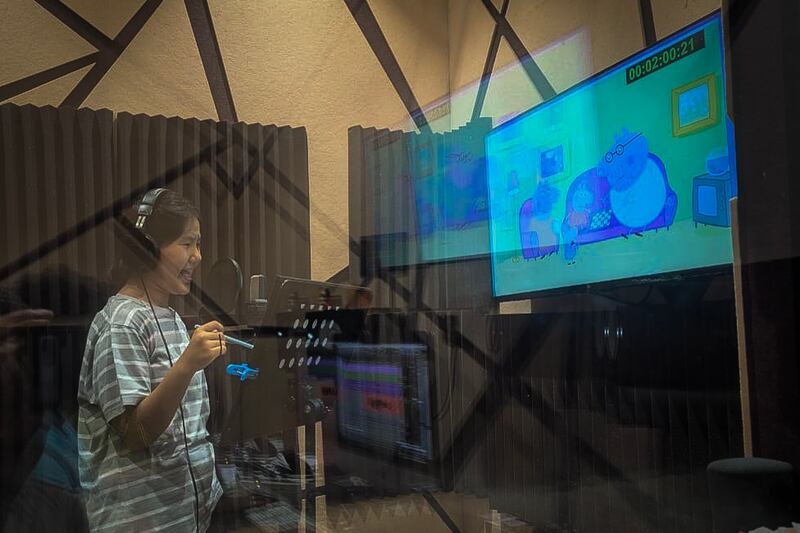 Tibetan version of the British cartoon series Peppa Pig is dubbed into Tibetan.