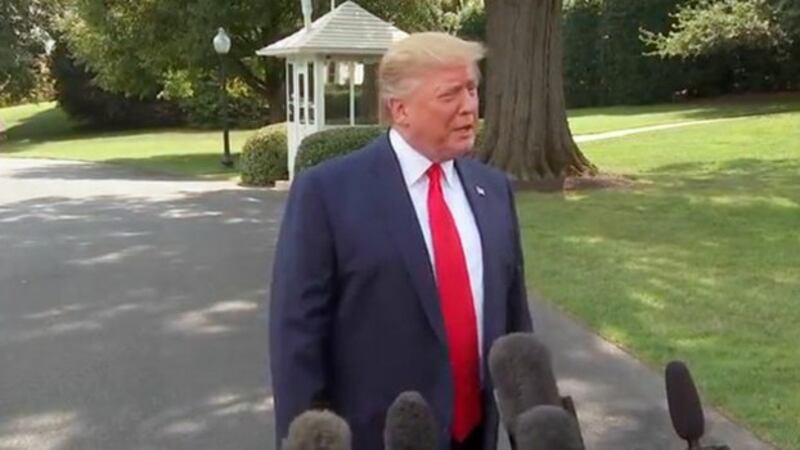 2019年8月1日,美国总统特朗普表示将从9月1日起对从中国进口的价值三千亿美元商品征收百分之十的关税。(美联社)