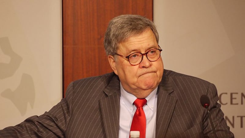 美国司法部长威廉·巴尔6日说, 全球5G发展,中国企业华为不是可信赖的服务供应商。(自由亚洲电台记者郑崇生摄)