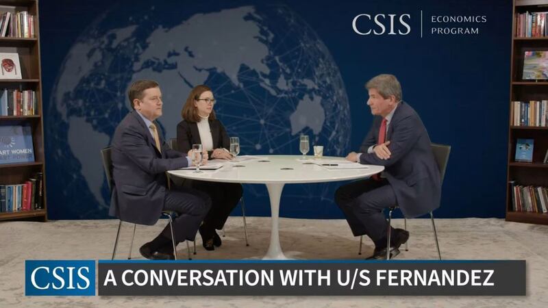 2023年1月24日,美国副国务卿费尔南德斯(Jose W. Fernandez在CSIS智库研讨会上。(视频截图/CSIS)