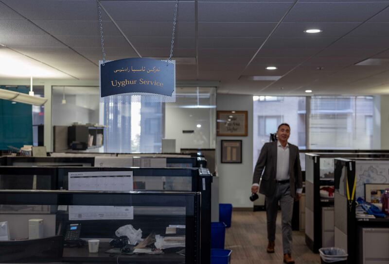 Mamatjan Juma, deputy service director of of RFA Uyghur language service at Radio Free Asia headquarters in Washington, March 18, 2025.