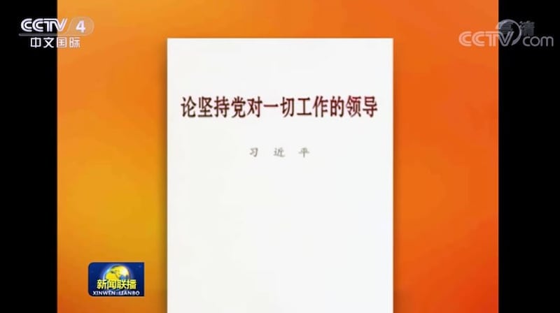 习近平《论坚持党对一切工作的领导》出版发行。(视频截图/CCTV)