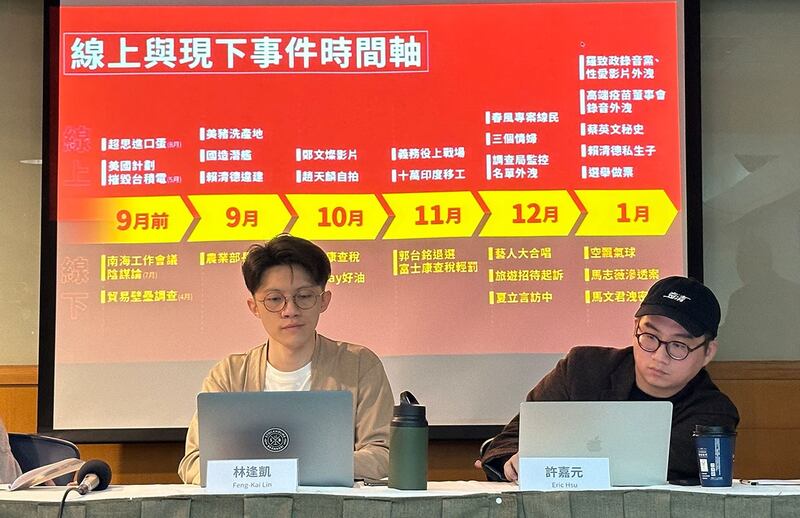 台湾民主实验室19日公布“2024台湾选举境外资讯操作影响分析”初步结果。(记者夏小华摄)