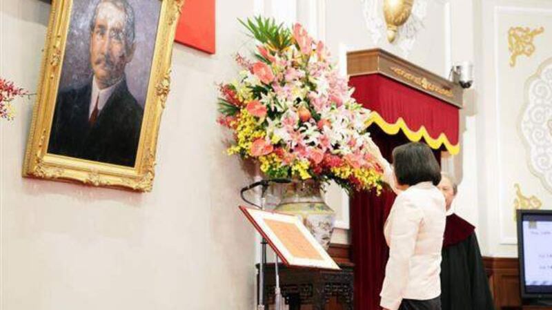 台湾总统蔡英文2016年就职典礼。(资料照,总统府提供)