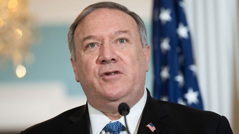 美国前国务卿蓬佩奥(Mike Pompeo)于今年1月9日宣布取消美台交流限制。(美联社资料图片)
